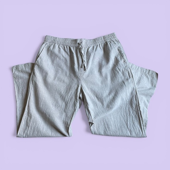 Vintage Hollywood Linen Blend Cream Pants Women’s XL Drawstring Boho Cottagecore - Picture 2 of 8